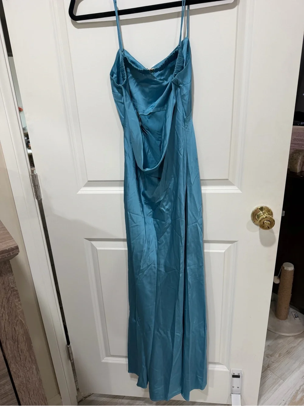 Abercrombie & Fitch Blue Satin Midi/Maxi Dress